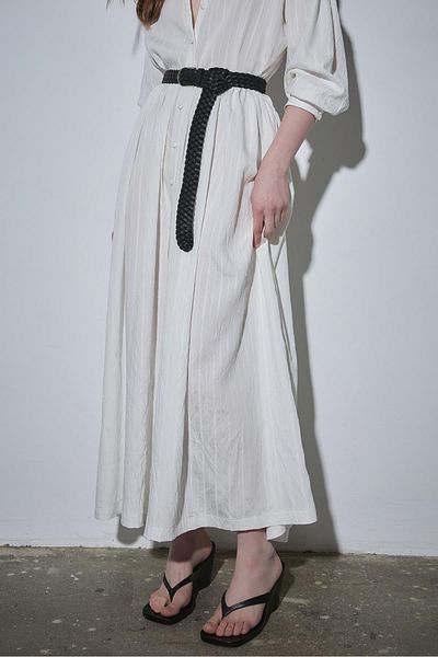 Suud Collection Φόρεμα πουκάμισο Ecru Anette