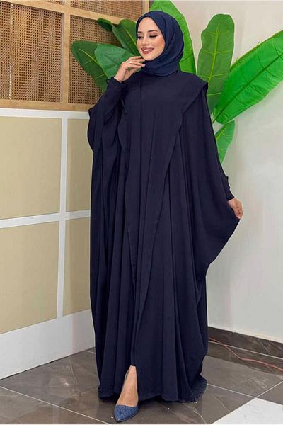 TRENDTESETTÜR ΓΥΝΑΙΚΕΙΟ ΣΤΟΛΗ ΣΚΟΥΡΟ ΜΠΛΕ ABAYA ΣΕΤ T 31007