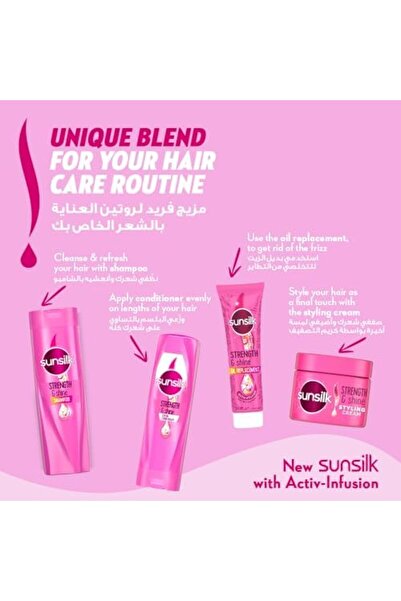 Sunsilk Strength & Shine Shampoo 400ml – For Weak, Dull Hair with Provitamin B5 & Coconut Oil