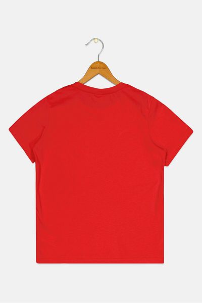 Puma Kids Boy Embroidered Logo Short Sleeve Outdoor T-Shirt, Red