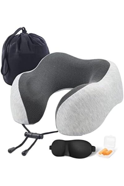 SKY TOUCH SKY-TOUCH Travel Pillow Set, 100% Pure Memory Foam Neck Pillow, U Shape Head Pillow Airplane Travel