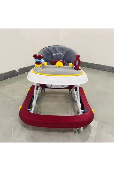 rexa مشاية أطفال قابلة للطي مع عجلات مضادة للانزلاق وصندوق ألعاب موسيقية، عربة أطفال مريحة للأطفال