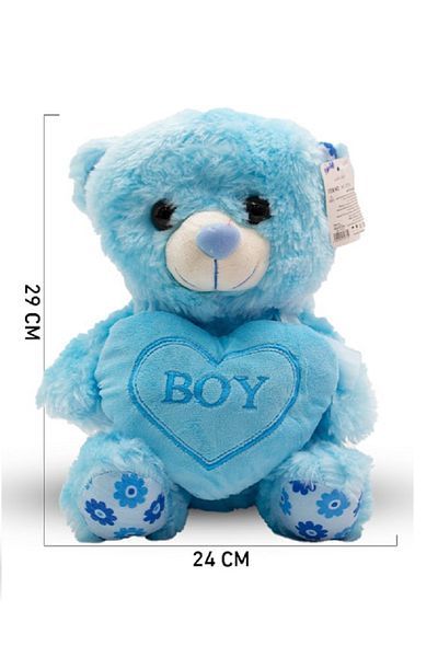 rexa Blue Teddy Bear with “BOY” Embroidery – 29 cm x 24 cm Plush Toy