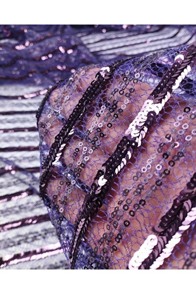 Kumaş Parça تول ترتر بنفسجي اللون (العرض 140 سم × الطول 200 سم)