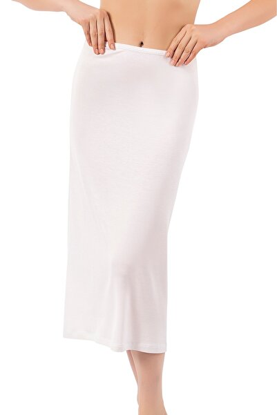 LİRONA 16975 Women's Viscose Below Knee Long Skirt Lining Underskirt Petticoat
