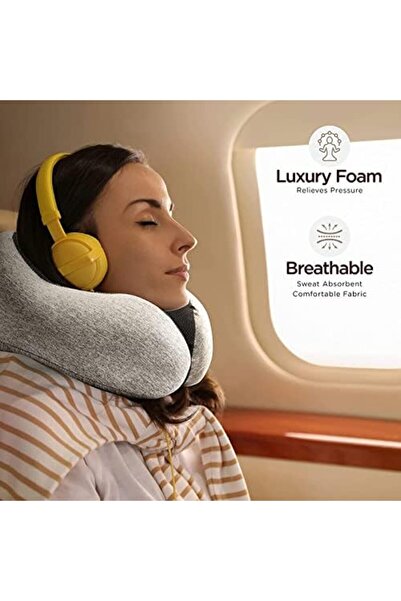 SKY TOUCH SKY-TOUCH Travel Pillow Set, 100% Pure Memory Foam Neck Pillow, U Shape Head Pillow Airplane Travel