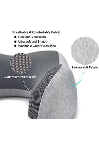 SKY TOUCH SKY-TOUCH Travel Pillow Set, 100% Pure Memory Foam Neck Pillow, U Shape Head Pillow Airplane Travel
