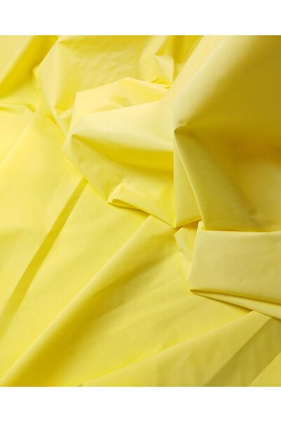 Kumaş Parça قماش بوبلين منسوج باللون الأصفر الليموني (العرض 150 سم × الطول 23...