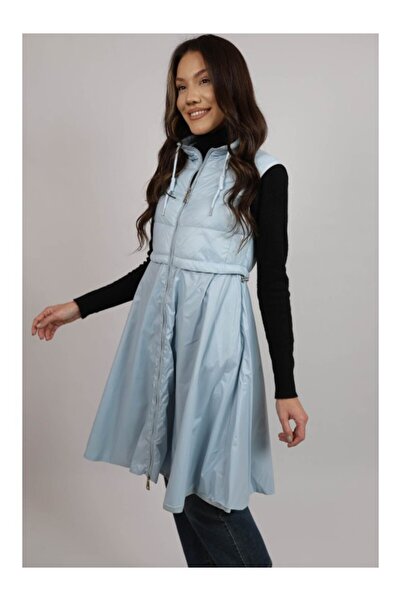 TRENDY.İNG ΦΑΝΤΑΣΤΙΚΟ ΜΑΚΡΥ ΦΟΡΕΜΑ ΚΑΠΙΤΟΝΕ ΛΕΠΤΟ ΓΙΛΕΚΟ L Μπλε