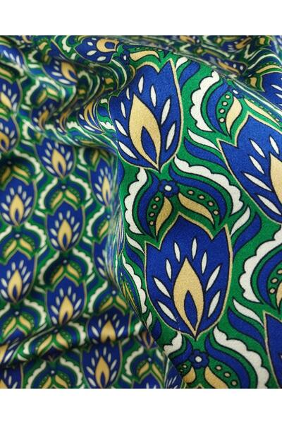 Kumaş Parça Синьо-зелений колір, 100% сатин віскоза (ширина 140 см, довжина 2...