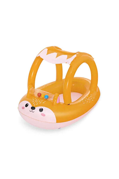TOYFEST قارب قابل للنفخ على شكل ثعلب لطيف مع مظلة