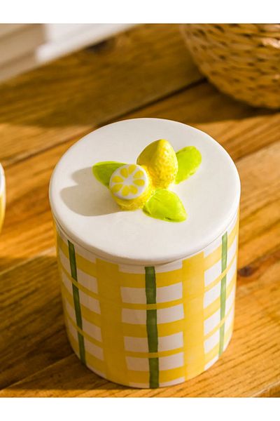 LC Waikiki Lcw Home Mixed Printed Ceramic Storage Container 17 cm
