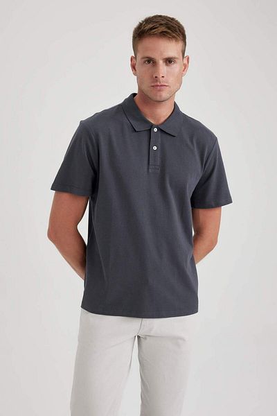 DeFacto Kurzärmliges Baumwoll-Poloshirt mit normaler Passform B0643axns