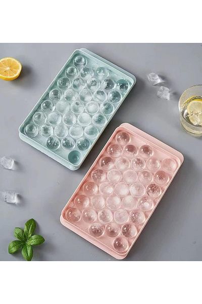 Totken Set of 2 Totken ice trays, silicone, blue/pink, 24.8 x 14.4 x 3.3 cm