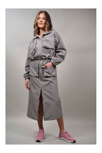 LUMİNA Crop Jacket With Drawstring And Patch Pockets Positano S-m Grey