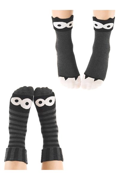 Denokids Комплект от 2 чорапа Monster Grey за момче