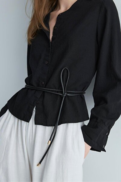 Suud Collection Black Lizi Linen Shirt