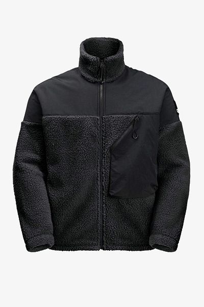 Jack Wolfskin Maarweg Jkt Unisex Black Plush Jacket - 1711241 -6502 Outdoor