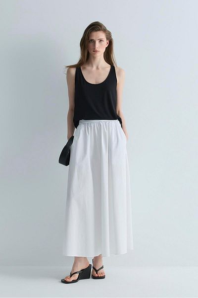 Suud Collection Λευκή φούστα Lara Flared