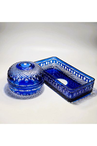 Kristal Market Crystal Decor 2-Piece Baton Bowl Napkin Holder