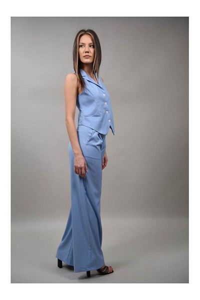 LUMİNA VESTA IN STIL MINIMALIST CU NASTURI COMO M Baby Blue