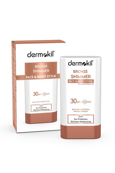 Dermokil Bronze Shimmer Face&Body Stick Spf 30 Stick Sunscreen with Bronzing Effect