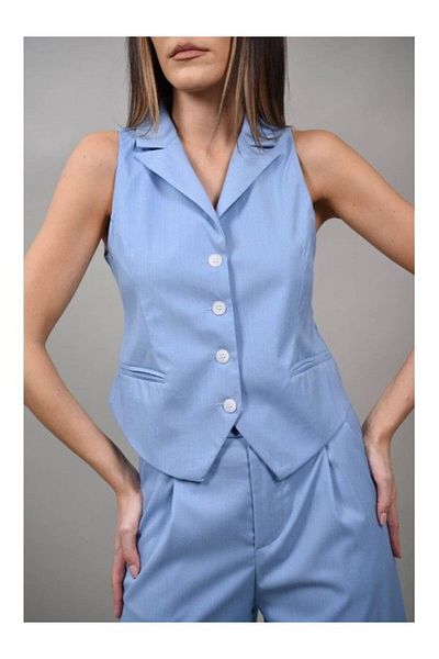 LUMİNA VESTA IN STIL MINIMALIST CU NASTURI COMO M Baby Blue