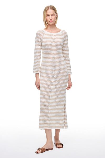 Perspective Ecru Beige Knitwear Ankle Length Knitwear Fitted to the Waist