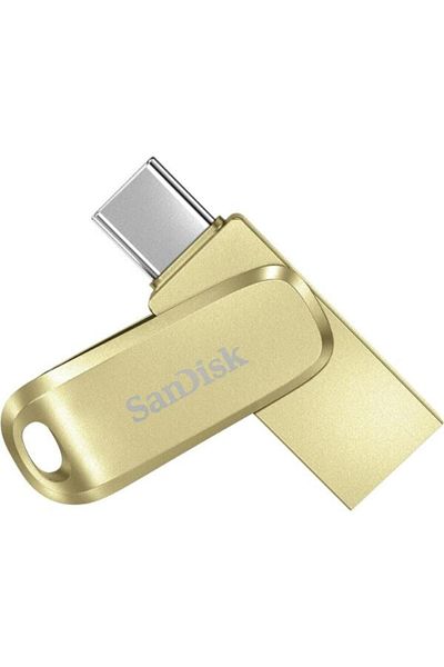 SanDisk ذاكرة فلاش Ultra Dual Drive Luxe سعة 128 جيجابايت من النوع C USB 3.2 ذهبية SDDDC4-128G-G46GD