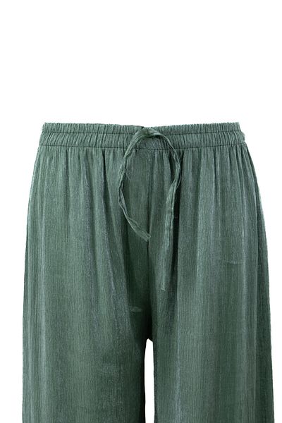 Oppland Women's Trousers Silvery Shiny Lace-Up Viscose Fabric Elastic Waist Wide Leg Jumbo Relaxed Cut