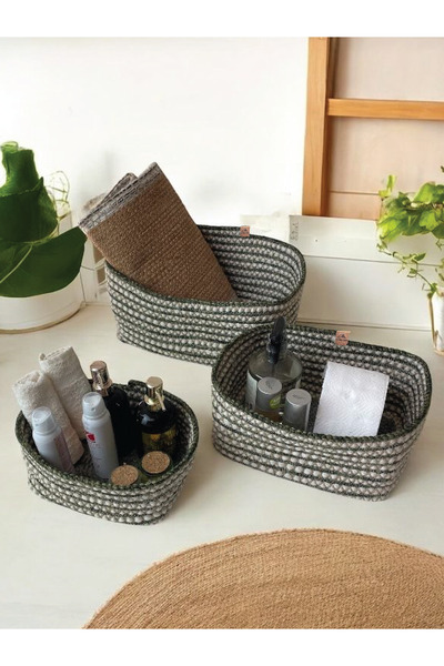 Home Inn Home Textile 3-компонентний кошик для зберігання з плетеним візерунк...