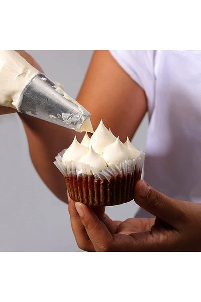 CYRAN Set of 5 CYRAN cake decorating nozzles, stainless steel, silver, 38-47 mm