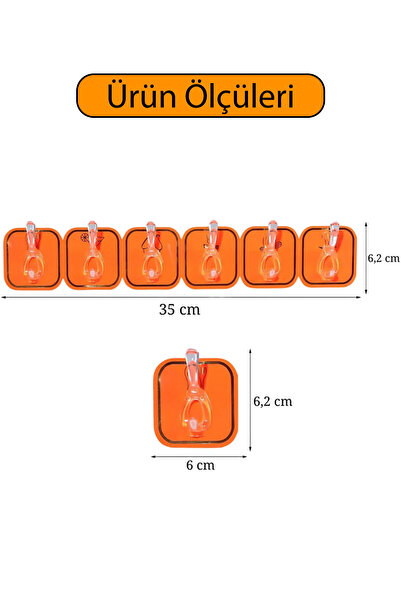 omilife Suport de perete colorat cu 6 cârlige autoadezive Soluție practică pentru baie și bucătărie