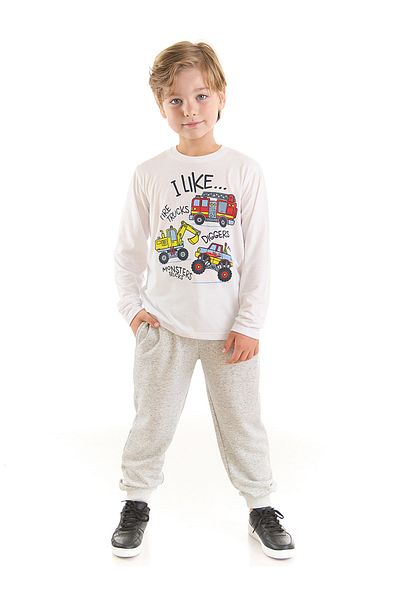 Denokids T-Shirt-Hosen-Set für Jungen mit Baufahrzeugen
