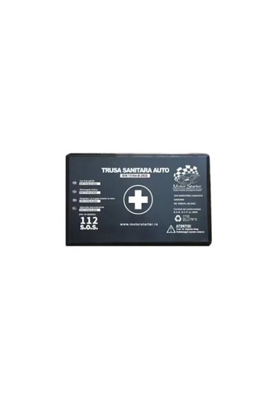 motor starter Kit complet siguranta auto omologat R.A.R. valabil 5 ani - 1x Trusa prim ajutor, 2x Triunghi, 1x Sti