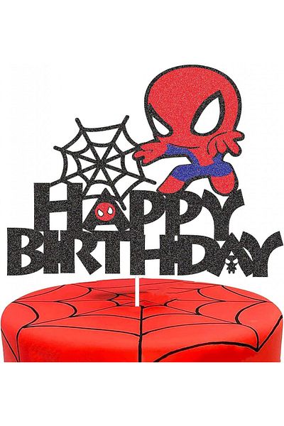 G LOVELY S Spider Man G-Lovely'S cake topper, paper, red/black, 14.4 x 16.7 cm