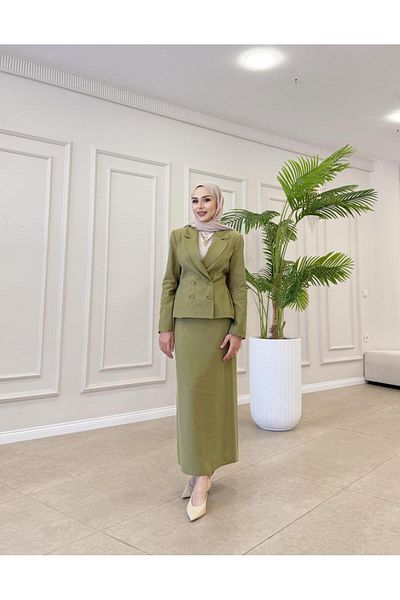 Hare Butik Belinda Cotton Pencil Skirt