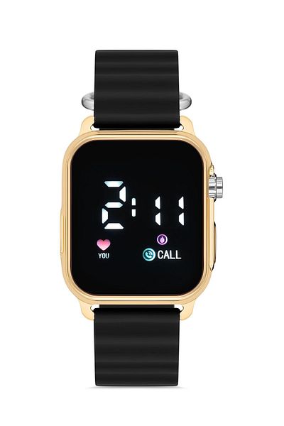 Aqua Di Polo 1987 Arany fekete unisex szilikon digitális led karóra Apwr 033302