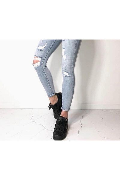 Intisimo Blugi skinny fit cu talie înaltă, albastru deschis - mărimea 42 (US 30)