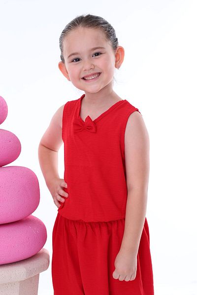 ZUZUNGA Airobin Fabric Bow Detailed Girl's Baggy Set (Top and Bottom)
