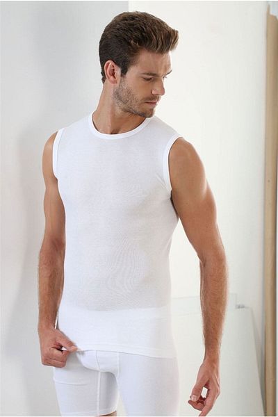 Gutiero Arma Premium 100% Cotton Round Collar Sleeveless Men's White Undershirt