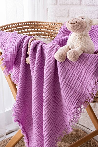 GELB Müslin 4 Katlı Bebek Battaniyesi 110cm X 110cm %100 Doğal Organik Pamuk