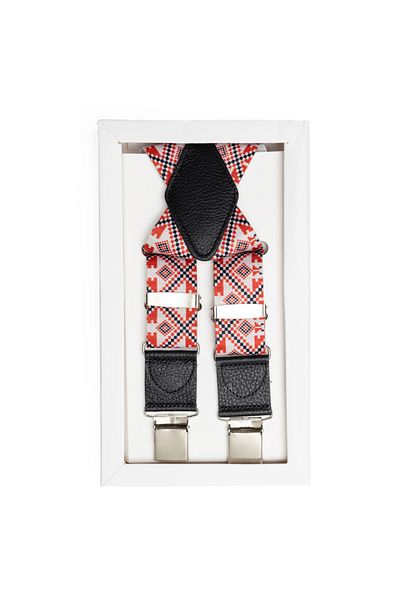 Toro Nero Men's Traditional Red Suspenders