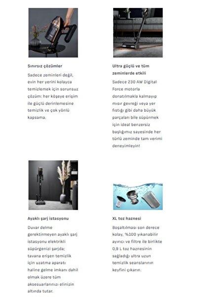 TEFAL 230 Air Watt yüksek emiş gücü X-force Seri Flex Şarjlı Dikey Süpürge+ Mop Başlık ISLAK Kuru Temizlik