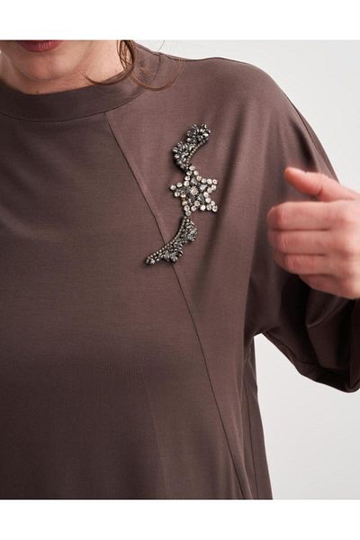 Hare Butik Esta Mersenerized Single Jersey Brooch Sweat