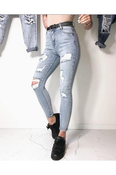 Intisimo Blugi skinny fit cu talie înaltă, albastru deschis - mărimea 42 (US 30)