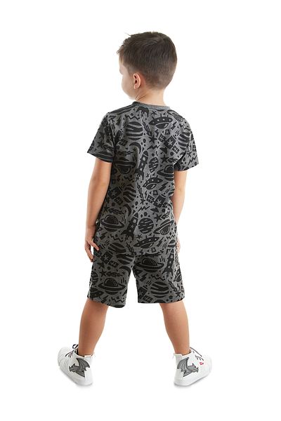 Denokids Sommer-Set aus T-Shirt und Shorts mit Weltraumrakete für Jungen