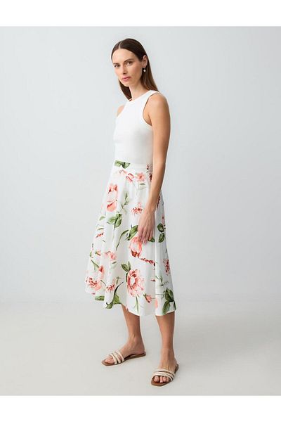 Jimmy Key Ecru Loose Woven Skirt