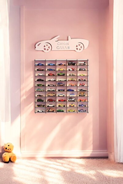 Adeno Oyuncak Araba Rafı 50'li Beyaz hotwhels Ve (hotwhels Arabaları Için Uyg...