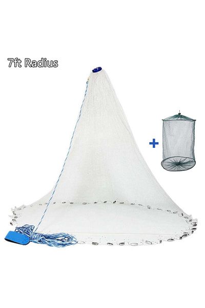 Choice 7ft Radius American Saltwater Fishing Cast Net For Bait Trap Fish 7ft Radius Casting